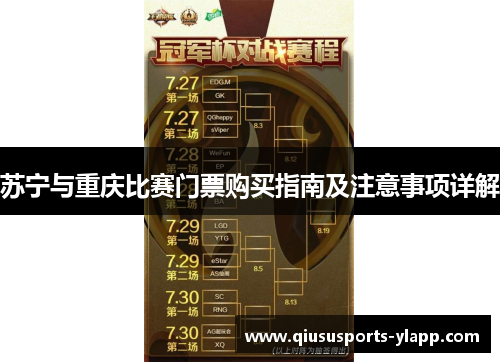 苏宁与重庆比赛门票购买指南及注意事项详解